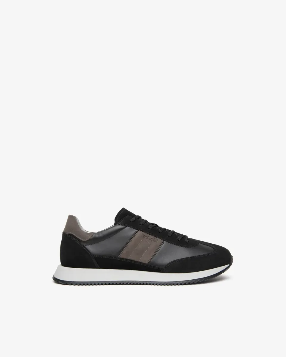 NeroGiardini pantofi sport barbati piele cu logo lateral