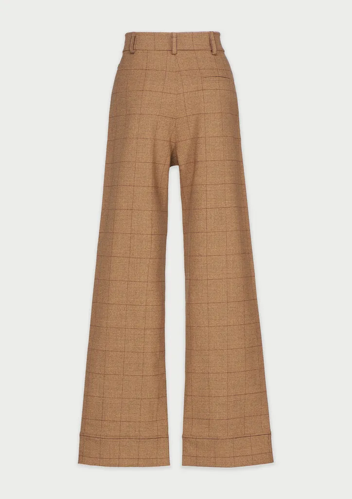 Flagelus Edward Beige pantaloni barbati bej lana