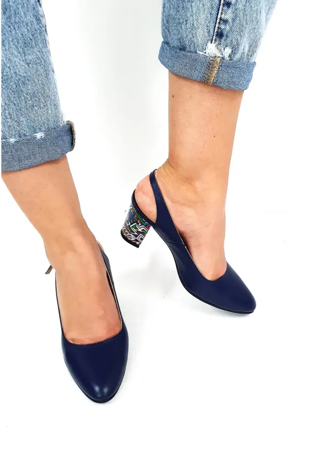 Catinca Shoes V7 BTMT sandale dama albastre piele naturala