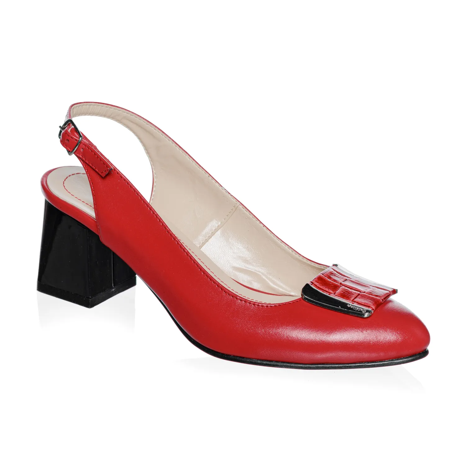 Catinca Shoes D30 RBRC sandale piele naturala rosu croco