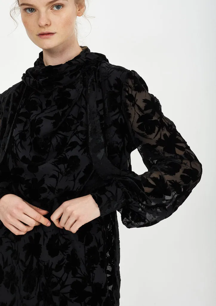 Flagelus Ginevra Bolero negru catifea devore