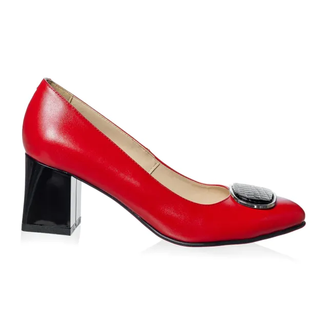 Catinca Shoes A39 RCN pantofi dama rosii piele naturala