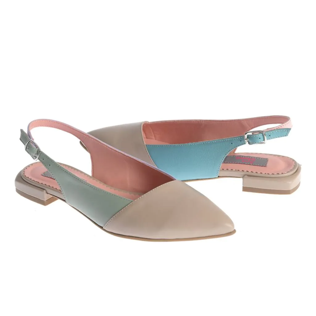 Ana Urbana Glasgow balerini bej piele slingback