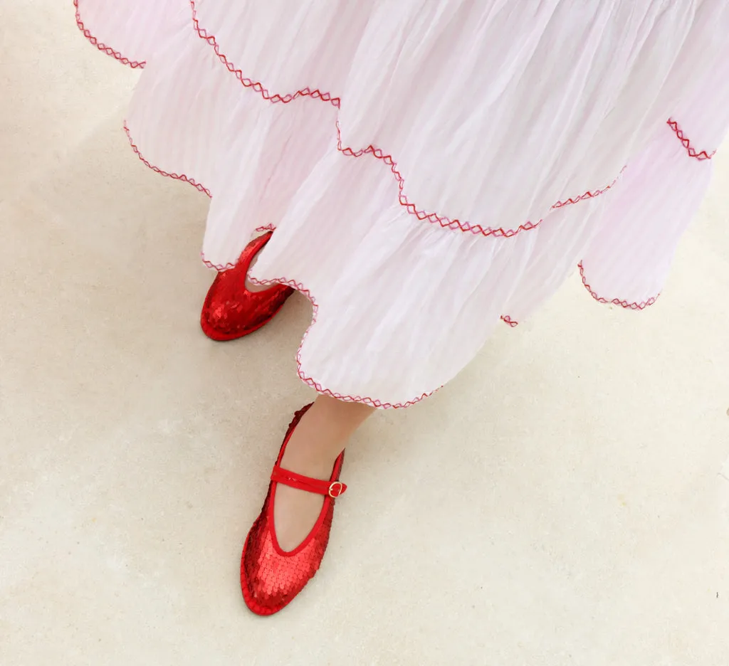 Flagelus Pierre Sequins Red balerini rosii paiete