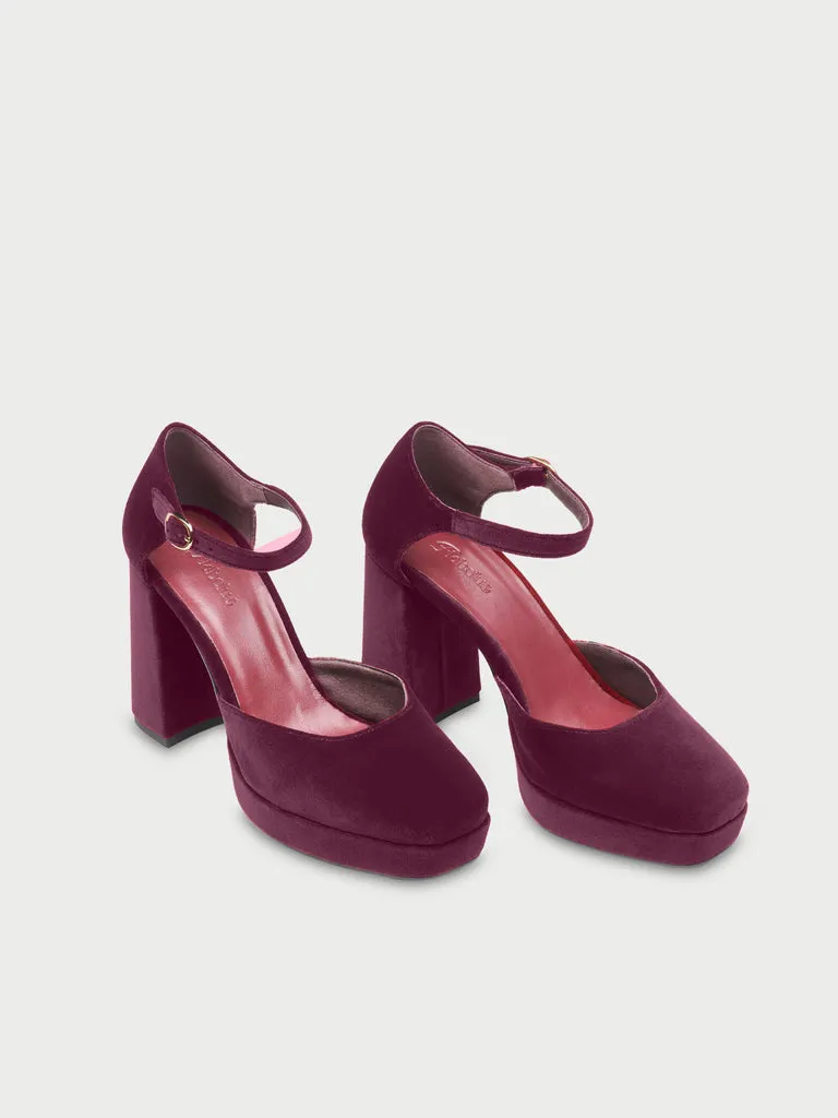 Flagelus Flamenco Garnet pantofi toc catifea 9 cm
