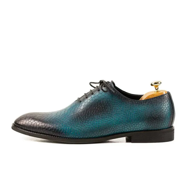 Lucas Shoes Elegant 715 pantofi turcoaz piele pictata