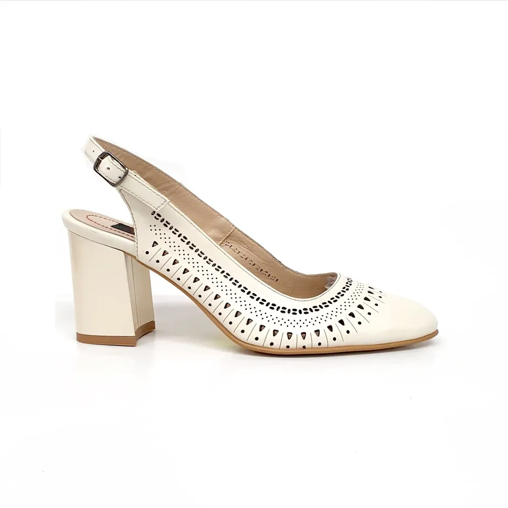 Catinca Shoes P77 sandale dama piele naturala bej sidef