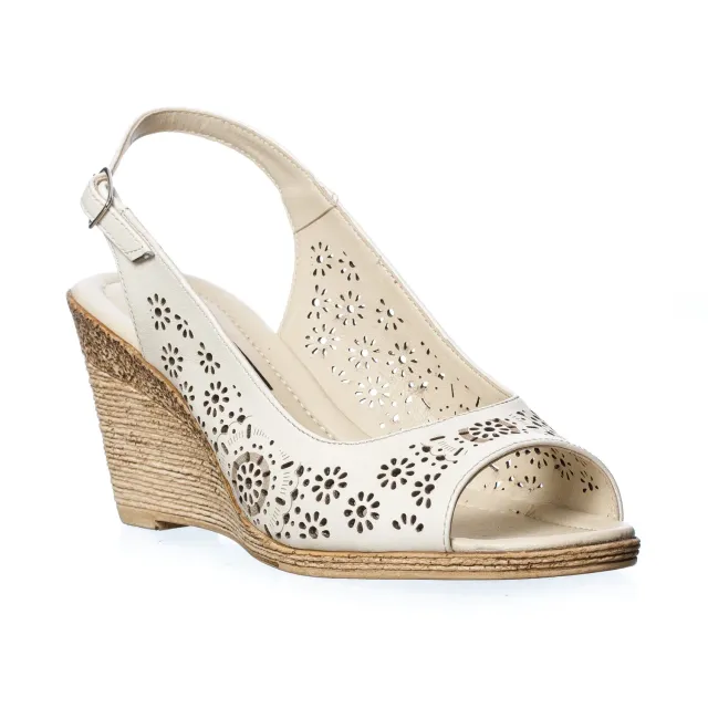 Catinca Shoes P28 B sandale dama bej piele naturala