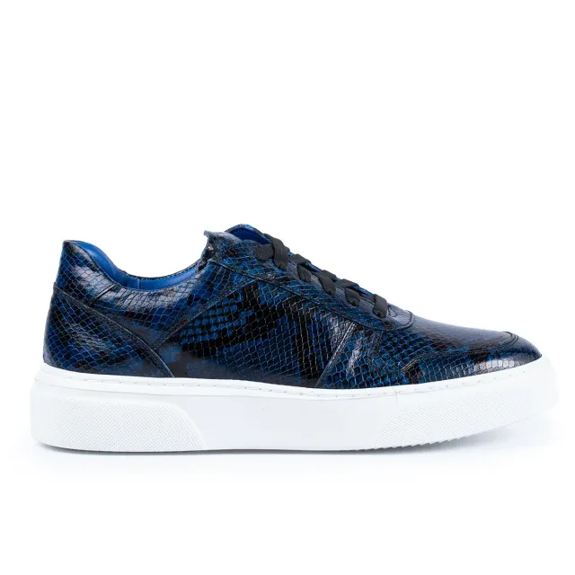 Lucas Shoes Sneaker 001 Blue sneakers barbati piele croco
