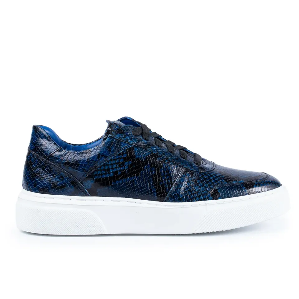 Lucas Shoes Sneaker 001 Blue sneakers barbati piele croco