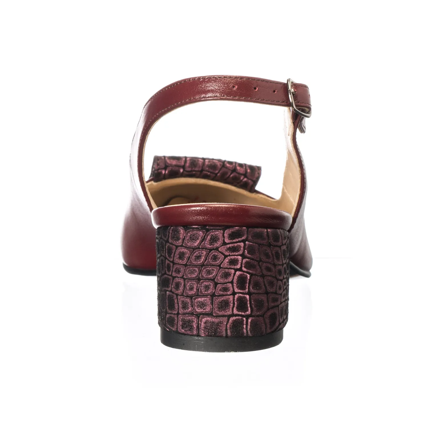 Catinca Shoes A85 BOP sandale piele naturala bordo pietricele