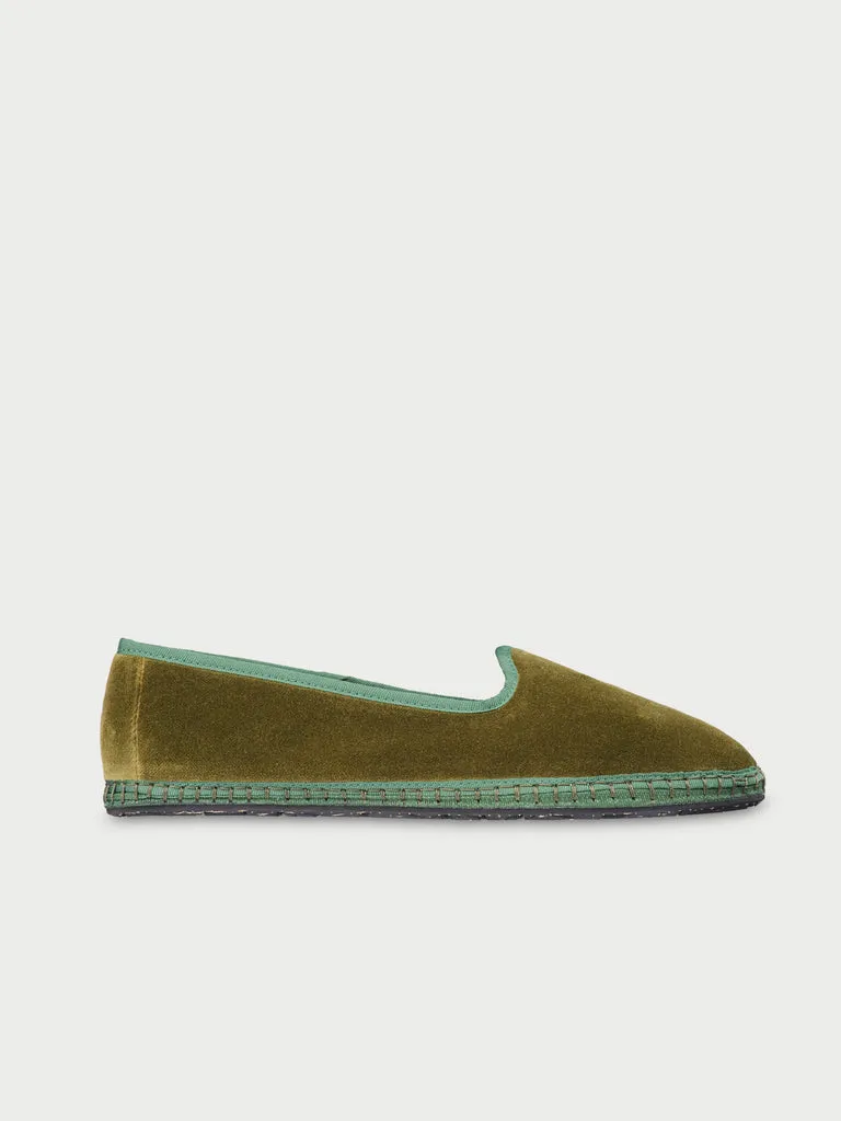 Flagelus Sherlock slippers catifea verde masliniu