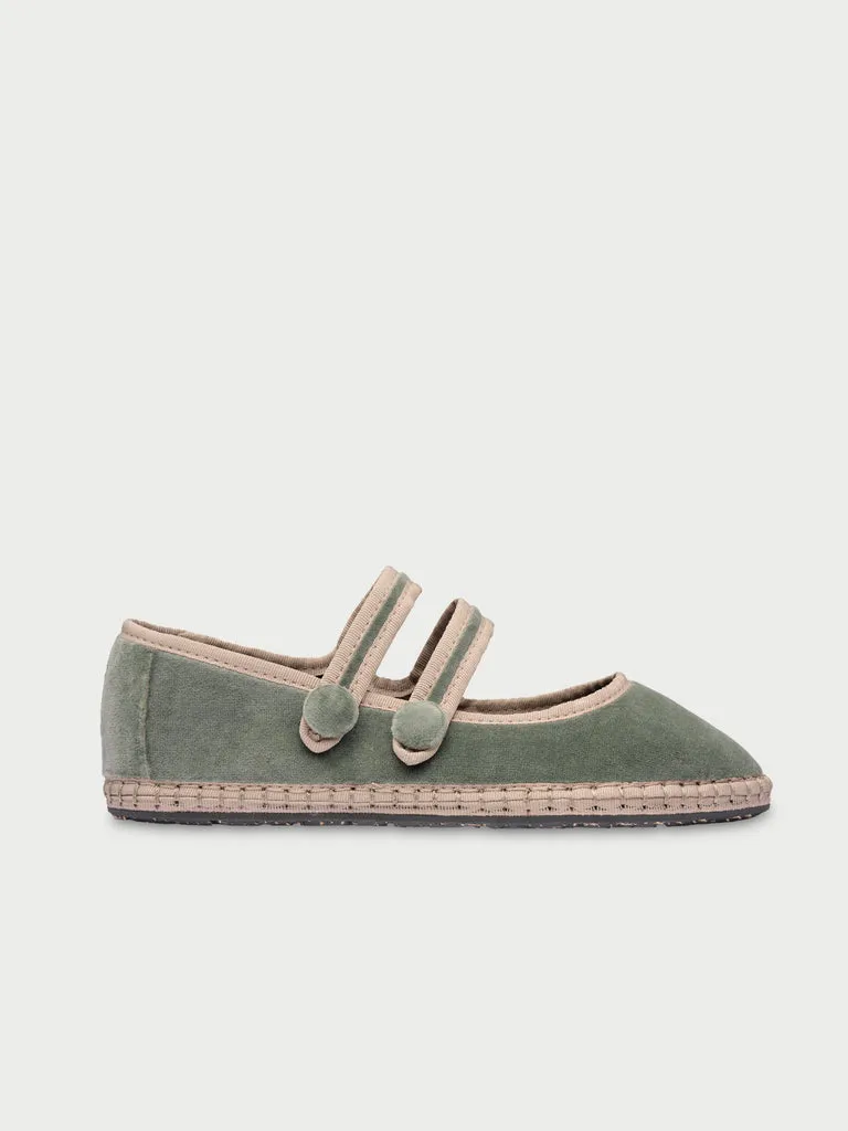 Flagelus Antoine Green pantofi mary jane verzi catifea