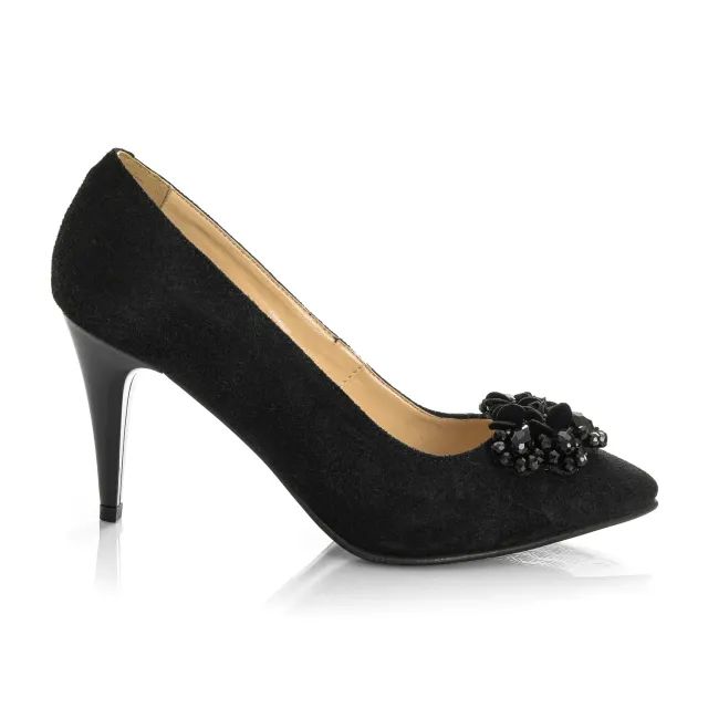 Catinca Shoes A58 NA pantofi dama antilopa negru