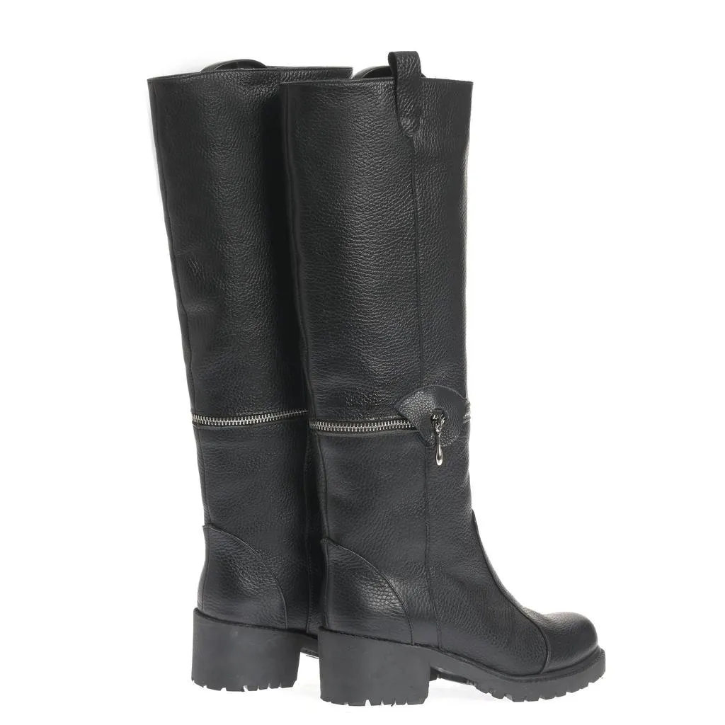 Ana Urbana Shoes Florentina cizme negre piele fermoar