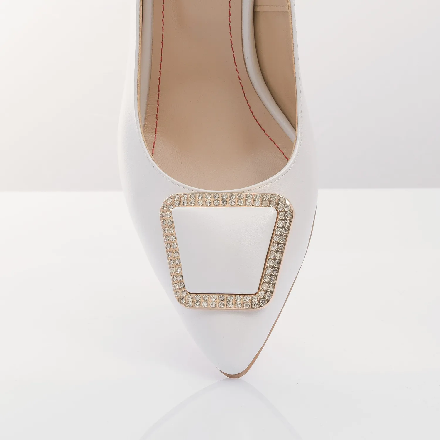 Catinca Shoes D48 ALB sandale damă piele naturală alb sidef