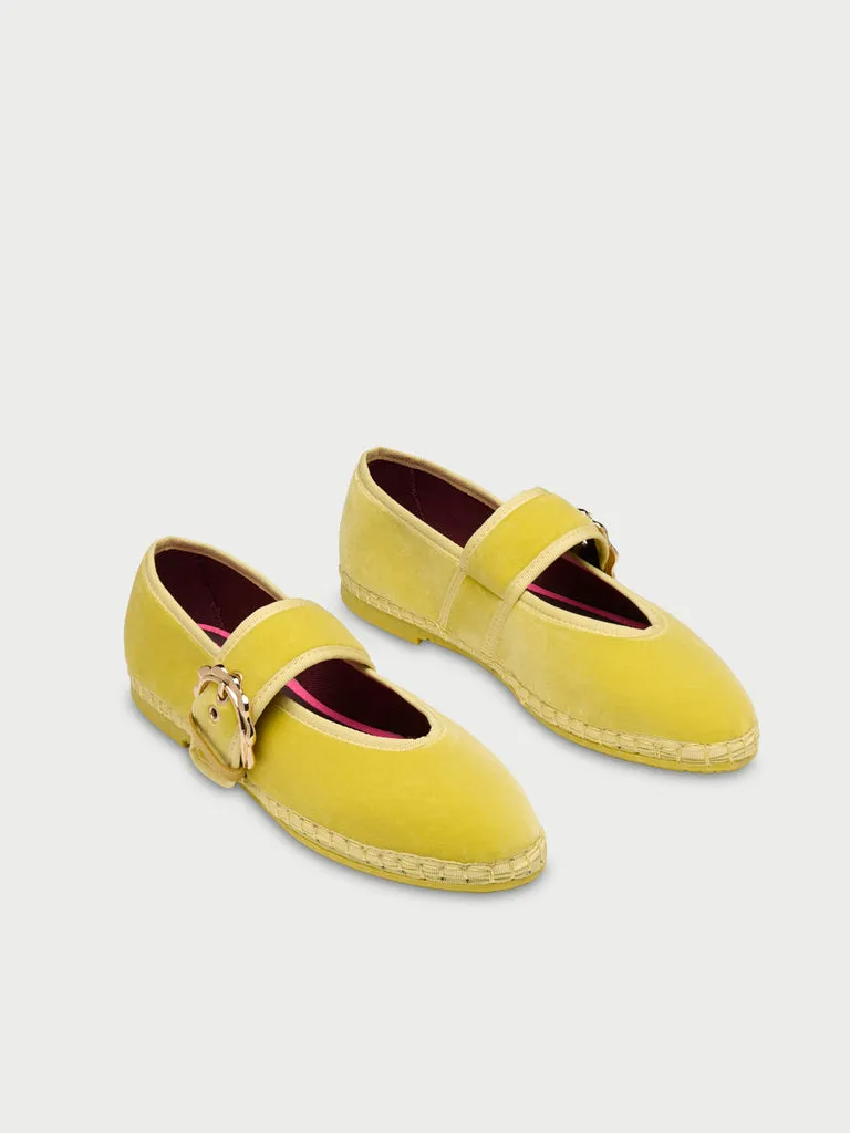 Flagelus Sophie Lady Yellow pantofi galbeni catifea