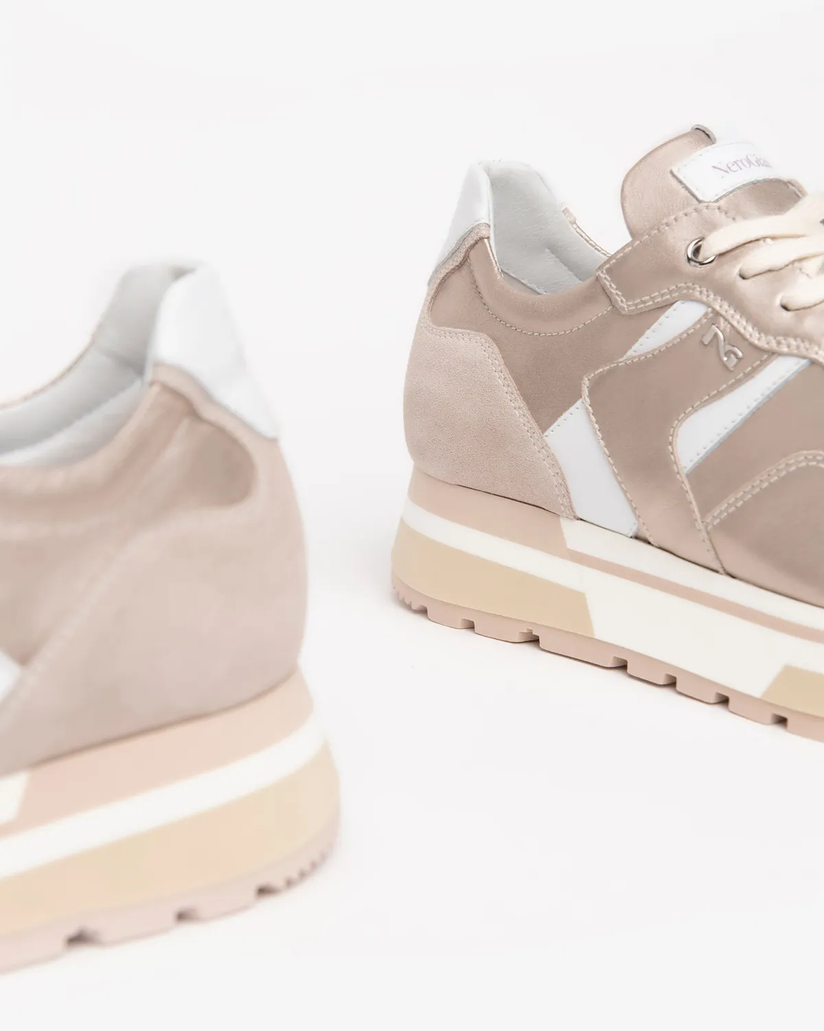 NeroGiardini sneakers dama piele cu talpa 4 cm