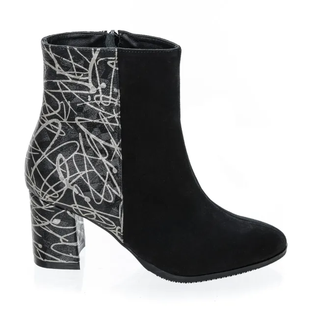 Catinca Shoes GX31 NBFA ghete dama negru auriu piele