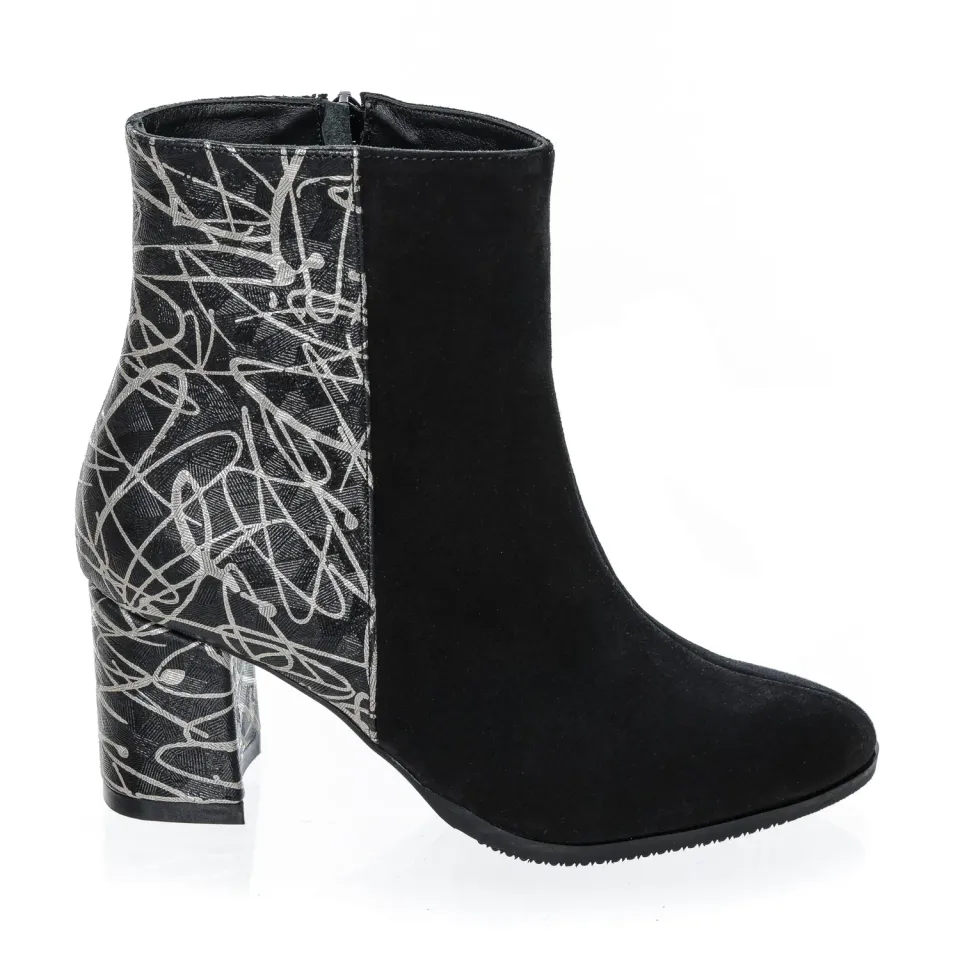 Catinca Shoes GX31 NBFA ghete dama negru auriu piele