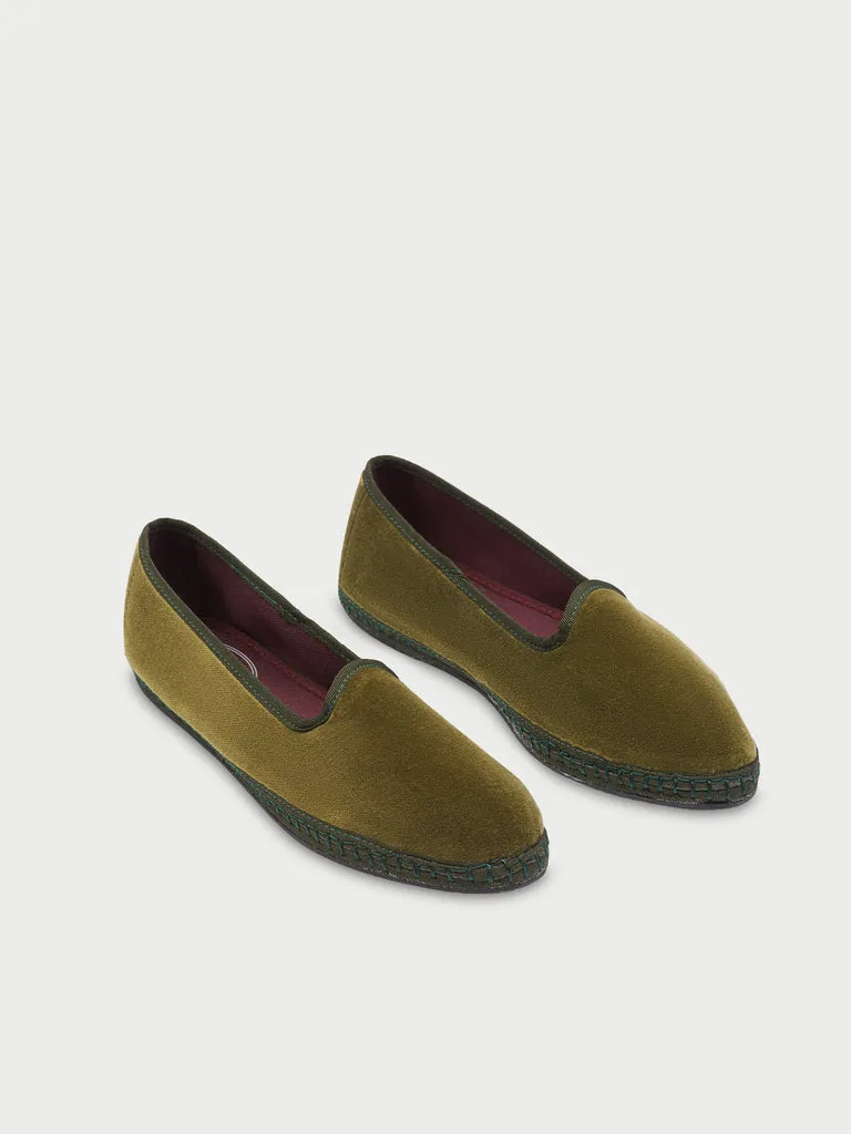 Flagelus Emma papuci slipper verzi catifea