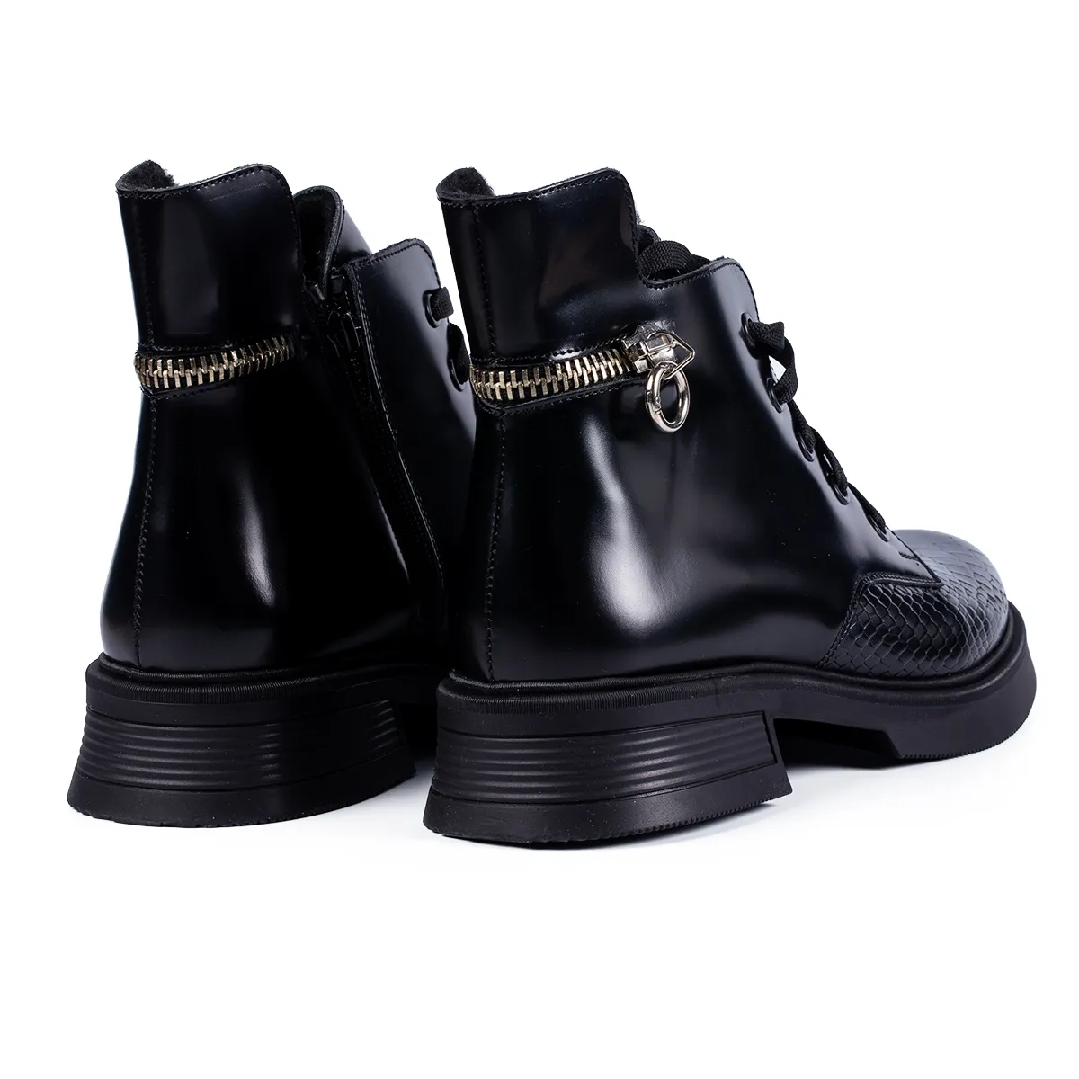 Lucas Shoes 411 ghete dama piele croco lac