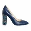 Catinca Shoes 2691 ATS pantofi dama piele albastru toc jos