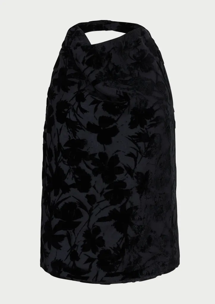 Flagelus Ginevra top halter negru catifea