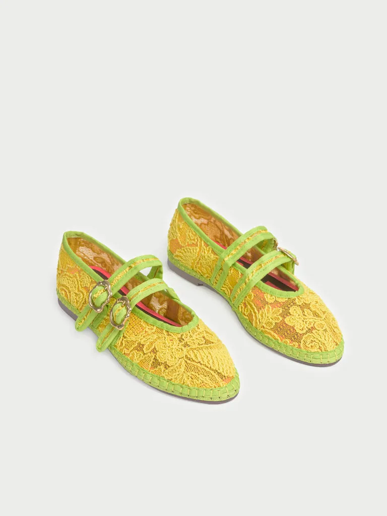 Flagelus Claire Veil Yellow pantofi galbeni plasă