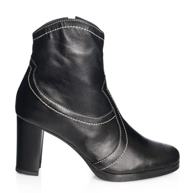 Catinca Shoes GX27 ghete dama negru box piele naturala