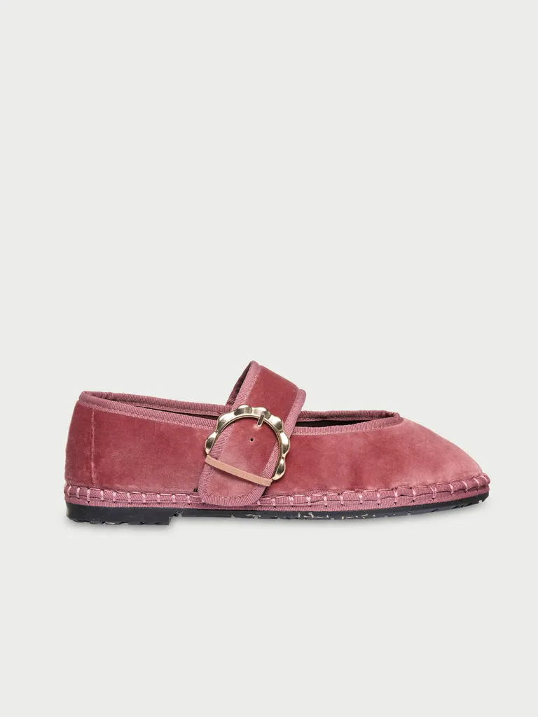 Flagelus Sophie Pink pantofi Mary Jane roz catifea