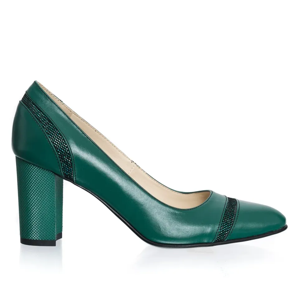 Catinca Shoes 2693 VSC pantofi dama piele verde sclipici