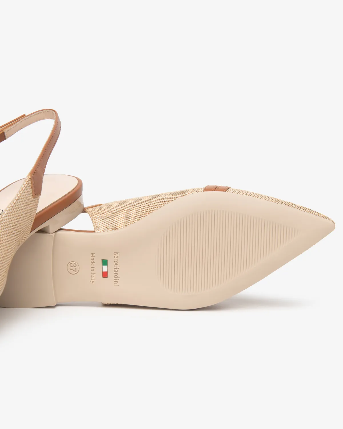 Pantofi slingback dama NeroGiardini piele si textil