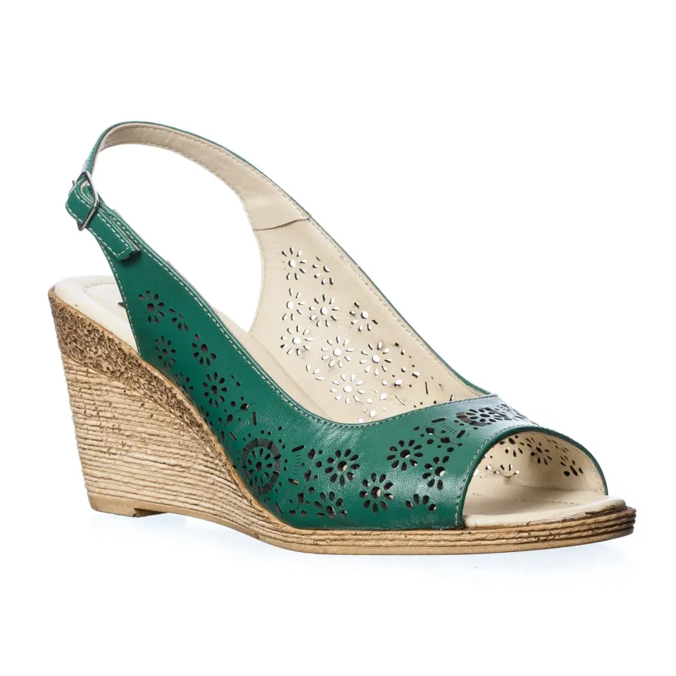 Catinca Shoes P28 V sandale dama verde piele