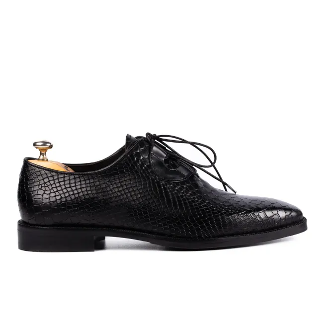 Lucas Shoes Elegant 725 pantofi piton negri piele