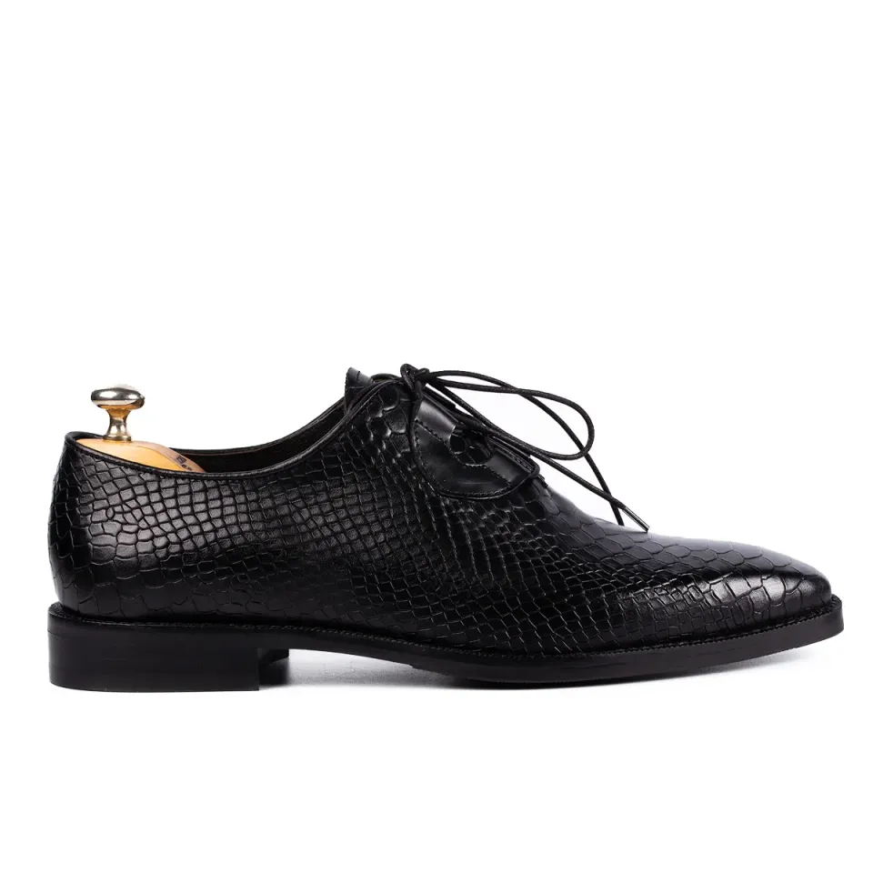 Lucas Shoes Elegant 725 pantofi piton negri piele