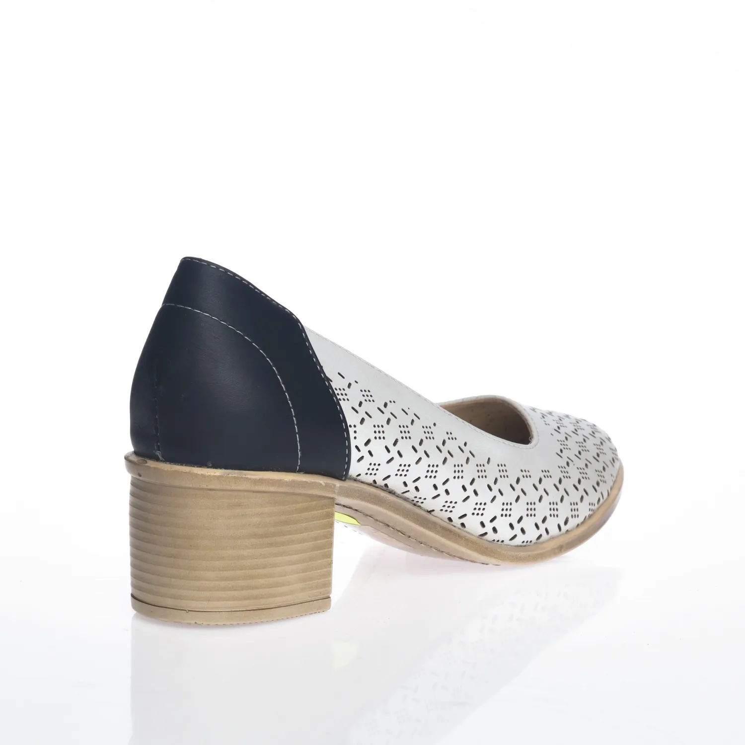 Catinca Shoes T13 AB pantofi dama piele alb-bleumarin