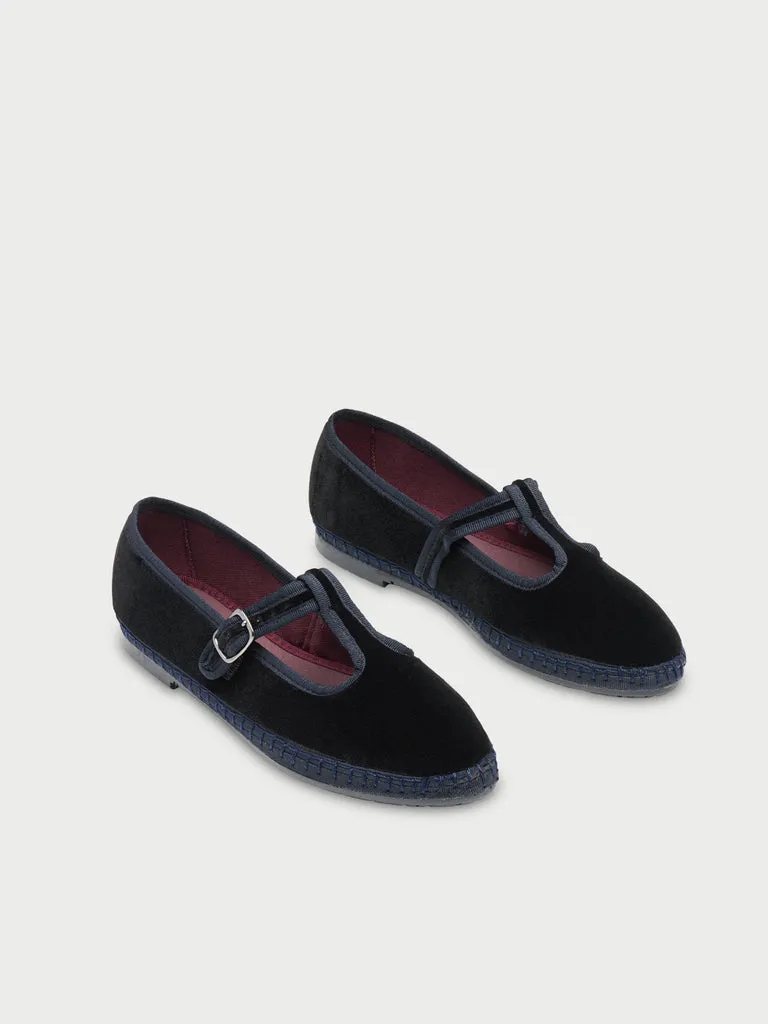 Flagelus Lewis Oxford Navy pantofi catifea bleumarin