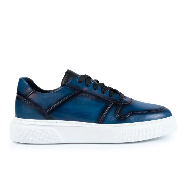 Lucas Shoes 515 sneakeri barbati albastri piele