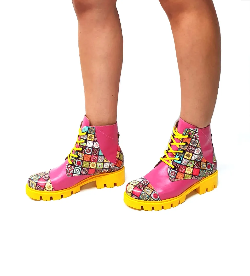Catinca Shoes BC20 RP3D bocanci piele roz 3D