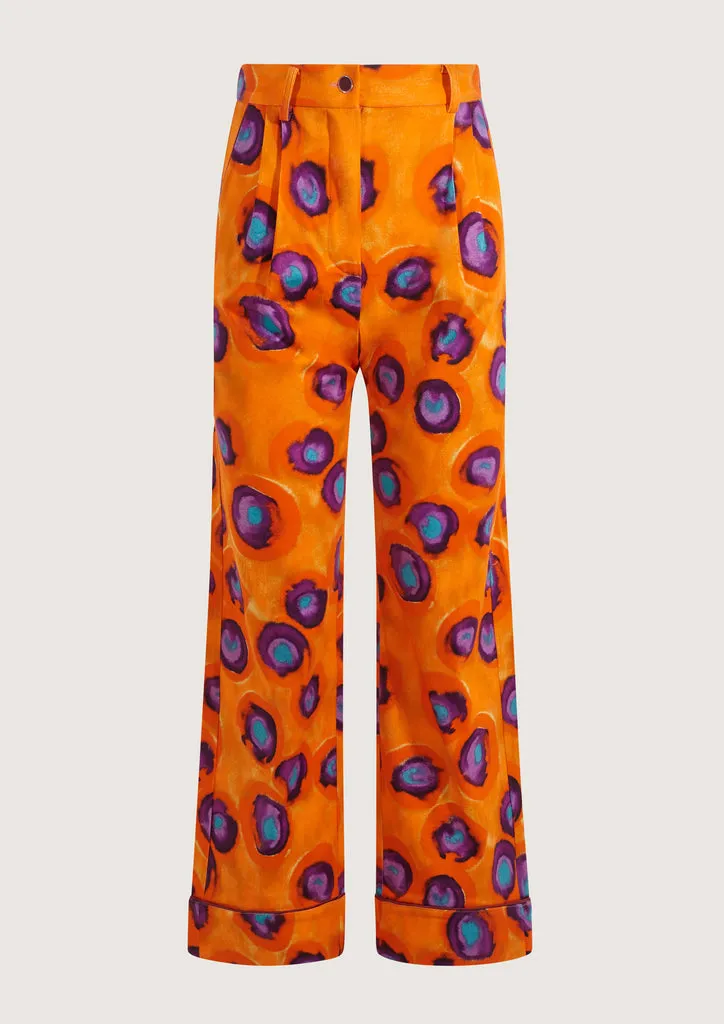Flagelus Coco Baseball pantaloni portocalii tie-dye