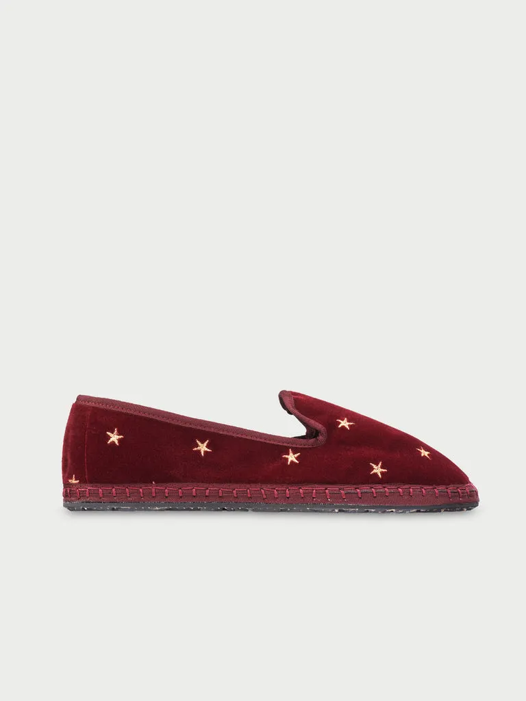 Flagelus Sissi mocasini catifea bordo stele aurii