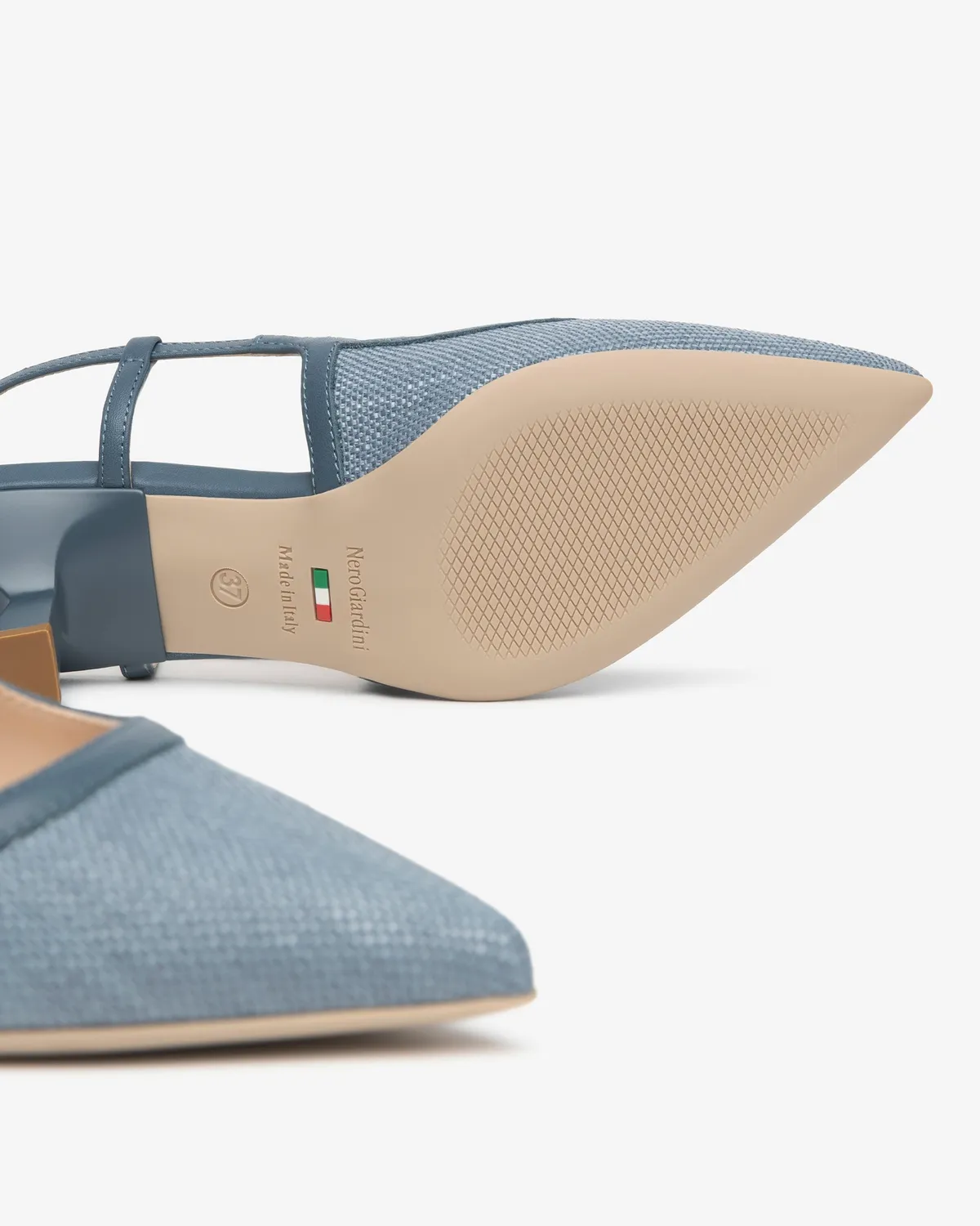 Slingback NeroGiardini piele și textil dama elegant