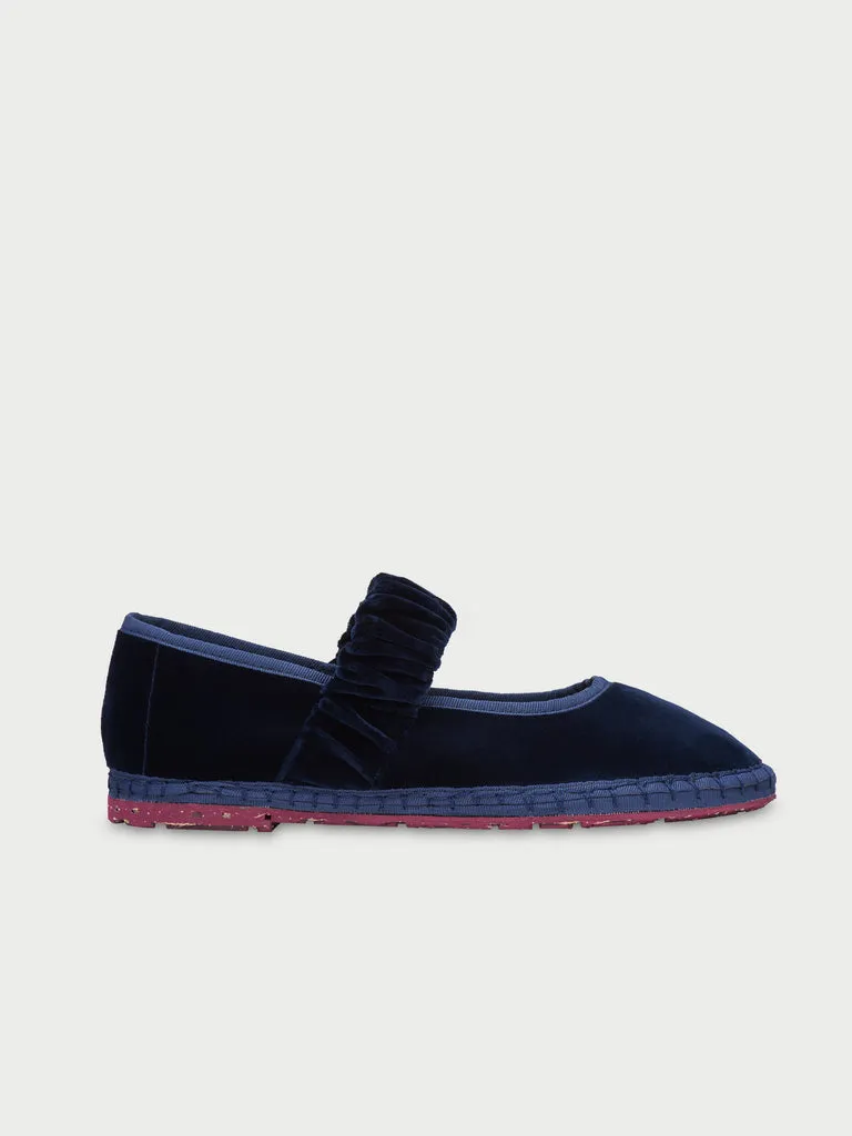 Flagelus Mafalda Navy pantofi velur bleumarin