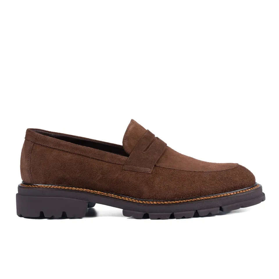 Lucas Shoes Ezra Ukr mocasini bărbați maro velur
