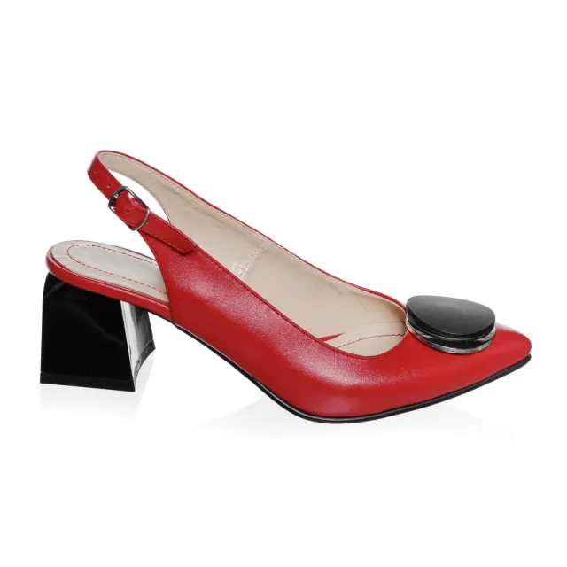 Catinca Shoes D32 R sandale dama piele naturala rosu box