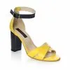 Catinca Shoes S4 GN sandale dama galben negru piele