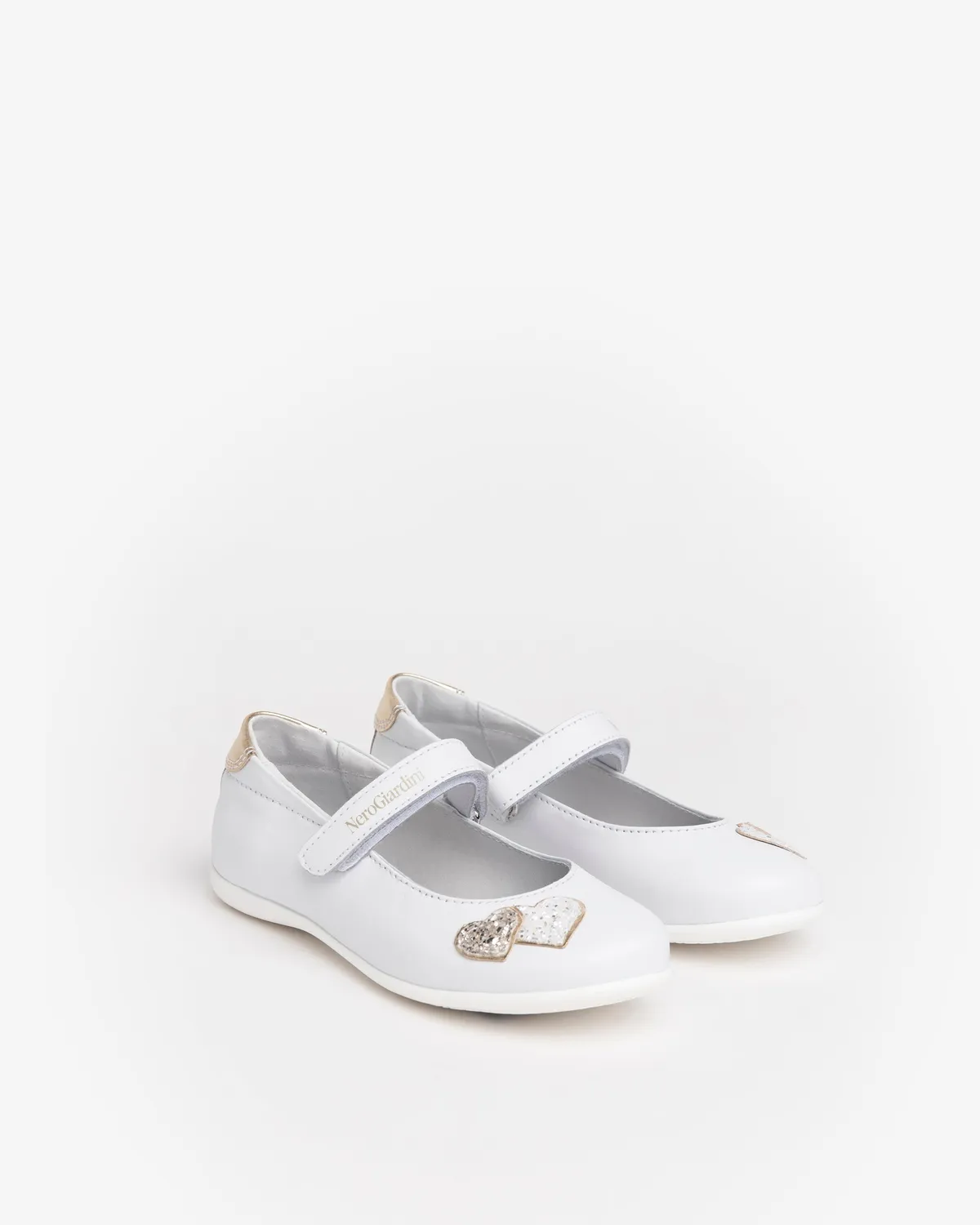 NeroGiardini balerini fete piele cu velcro inima
