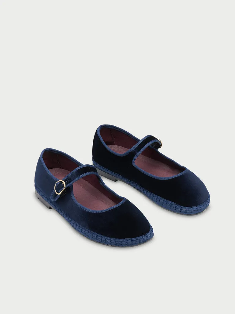 Flagelus Cinderella Molly pantofi catifea bleumarin