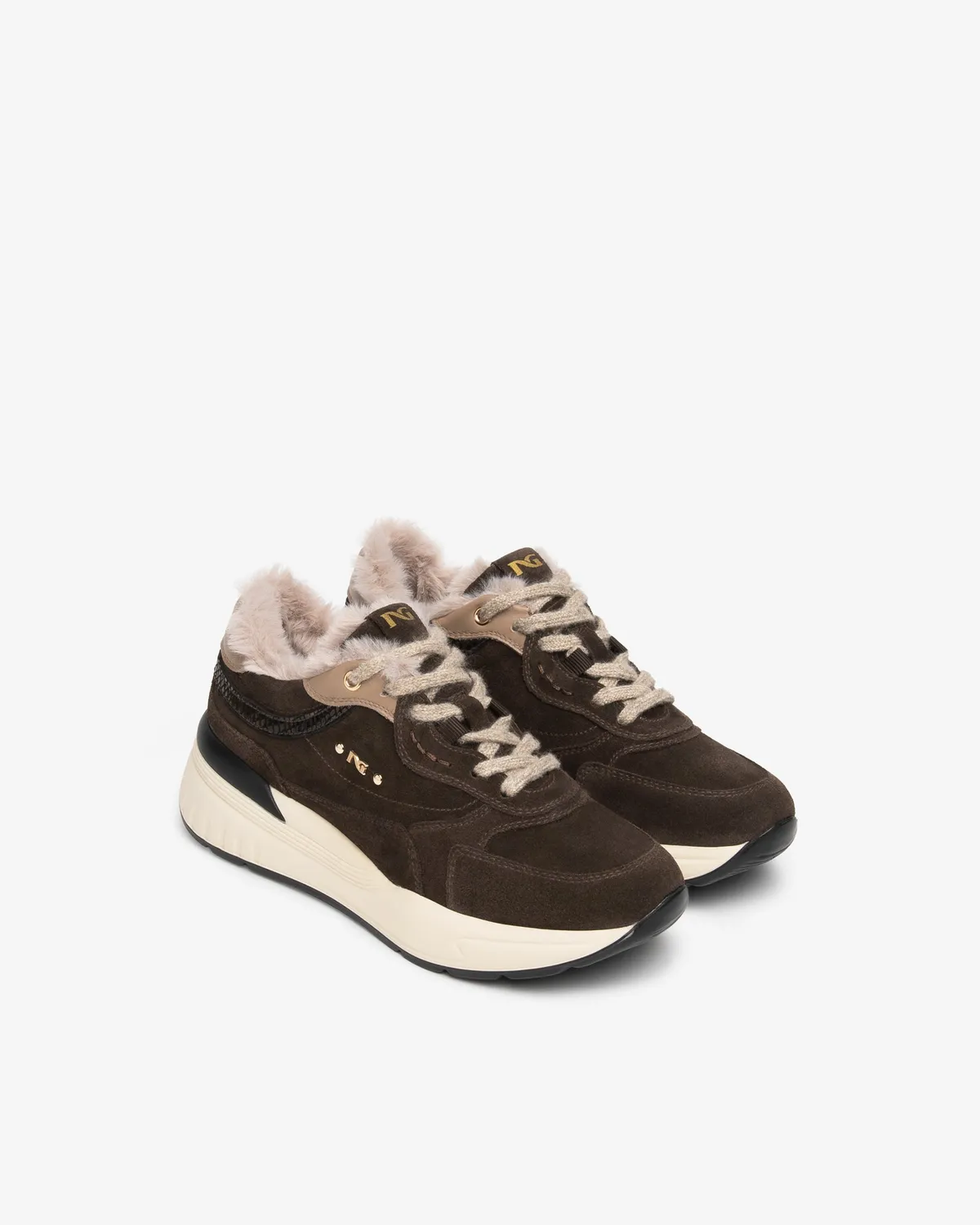 NeroGiardini sneakers dama piele intoarsa cu blanita